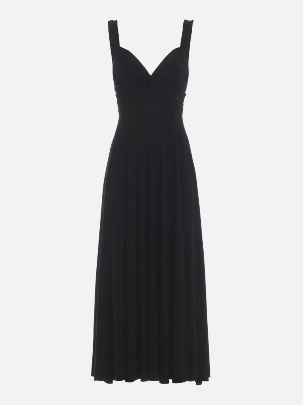 Norma Kamali Knot Detail Stretch Midi Dress Black Size M Cocktail LBD